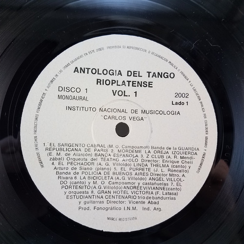 Antologia Del Tango Rioplatense Vol 1 Box 3 Vinilos Lp Ex (Usado)