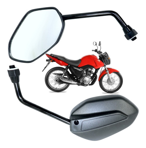 Espelho Retrovisor Preto Honda Cg Titan Fan 125 150 160