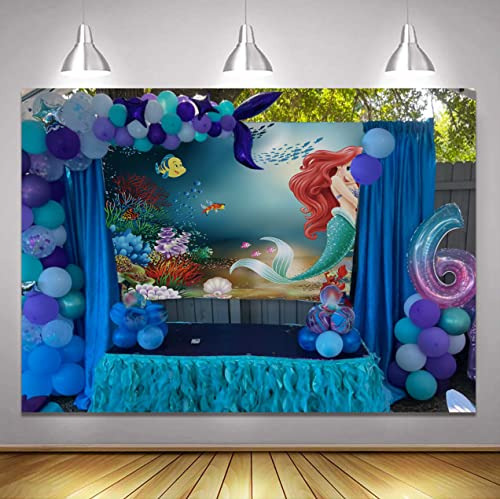 Mermaid Princess Backdrop,under The Sea Mermaid Dq3xq