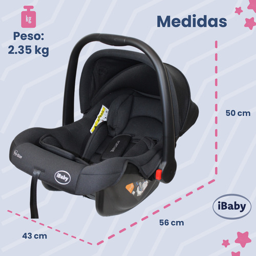 Autoasiento Porta Bebé Grupo 0+ Portaré Ibaby 3 En 1 - Negro Portaré Negro