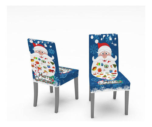 6 X Cubre Sillas Navideñas Funda Santa Claus Noel Cubresill