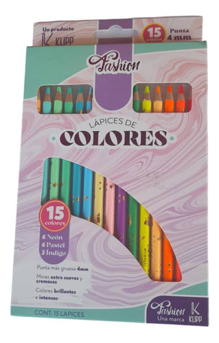 Creyones Fashion Estampados Nuevos 15 Colores Punta  4mm