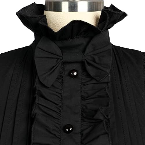 Jeufoin Blacak Gothic Lolita Vestido Para Mujer Goth Punk L