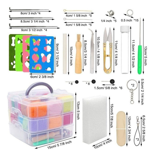 Wool Felting Needle Kit 36 Colors For Crafts