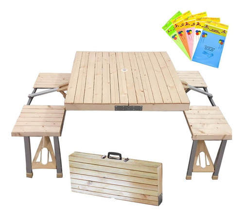 Conjunto Mesa Y Sillas Plegables Para Picnic Al Aire Libre