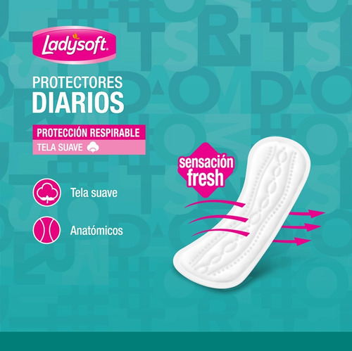 Protectores Diarios Ladysoft Clásicos Tela Suave 100unid