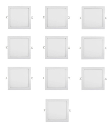 Pack 10 Panel Led 24w Foco Plafón Embutido Cuadrado 30x30cm