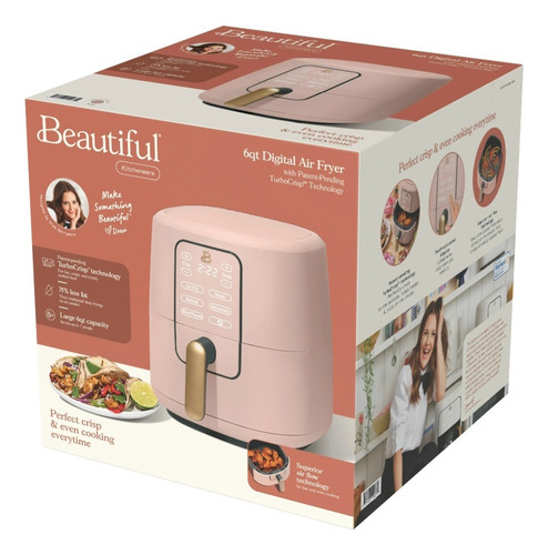 Freidora De Aire 6qt Beautiful By Drew Tactil 5.67 Litros Rosa