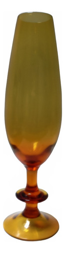 Copa Decorativa Grande Vidrio Color Caramelo Años 70 (Usado)