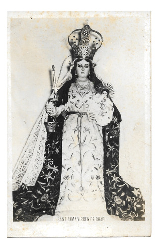 Antigua Foto Postal De La  Virgen De Chapi  En B/n