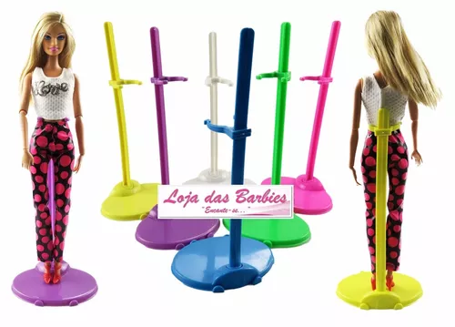 Kit Lote 4 Suporte Coloridos Para Boneca Barbie Susi Ken