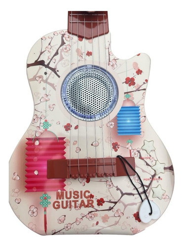 Guitarra Infantil De Juguete Niñas Con Sonido Y Pua Corazon