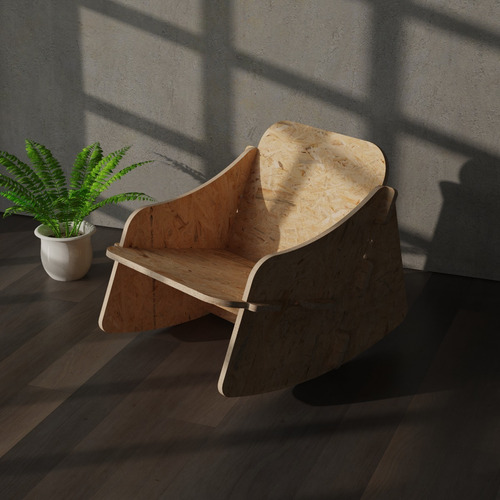 Imagen 2 de 5 de Silla Mecedora, Moderna, De Encastre, Desarmable - Osb