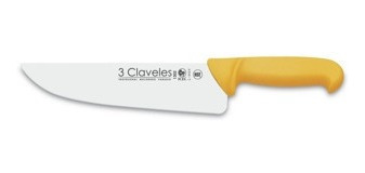 Cuchillo Carnicero Ancho Mango Amarillo 9.5'' Ref.1302 3 Cla