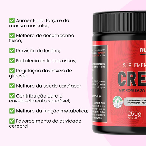 Creatina Monohidrata 250g Mesma Qualidade Da Wpink Virginia Sem Sabor