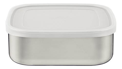 Pote Quadrado Tramontina Inox Freezinox C/ Tampa 19cm 2,1l Cor Branco