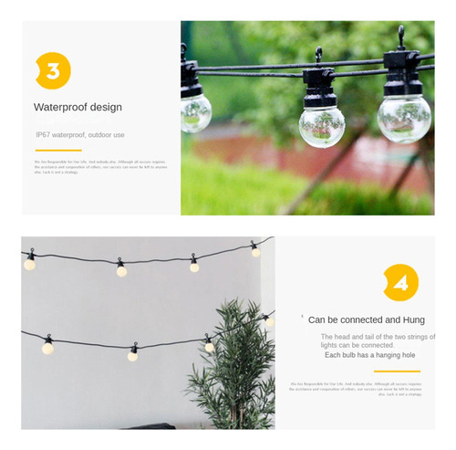 Guirnalda De Luces Led G50 Para Exteriores, Para Decoración