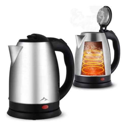 Jarra Eléctrica St-6011 De 1.8 Litros | Hervidor Rápido Y Seguro Con Apagado Automático | Diseño Moderno, Base Giratoria 360°, Ideal Para Té, Café Y Más Alta Calidad Black Mount