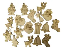 Comprar 20 Formas Navideñas Colgar 5cm Fibrofacil Mdf Figura Navidad