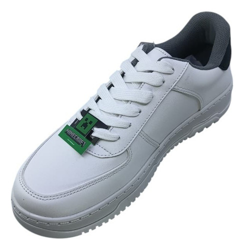 Tenis Niño Minecraft Explosion Creeper Mi3070 Blanco 22-25