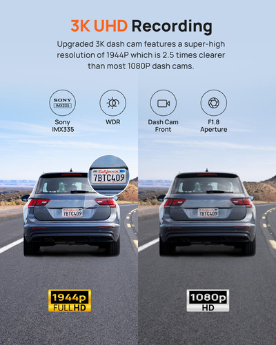 Dash Cam 70mai A500s 3k Uhd 1944p Com Gps Sony Imx335 Wifi