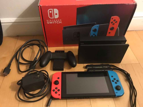 Nintendo Switch 32gb- 2019 Como Nueva Rojo Neon Azul Y Negra
