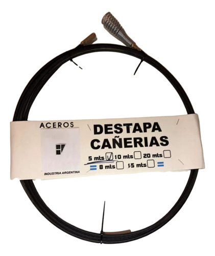 Destapa Cañerias Con Cable De Acero Y Punta De Acero 5 Mts*