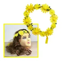 Comprar Diadema Con Flores Y Hojas Artificiales 