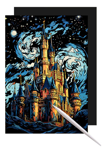 Conjunto De Arte Em Papel Para Arranhões, Kit De Castelo