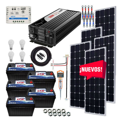 Kit Solar 3000 Watts Lth Inversor 2000w Onda Pura Contr. Pwm