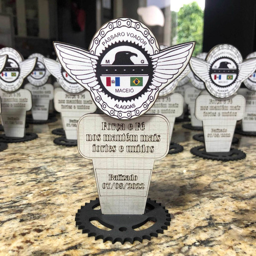 100 Troféus Personalizados Lembrança Motociclismo Motoclube