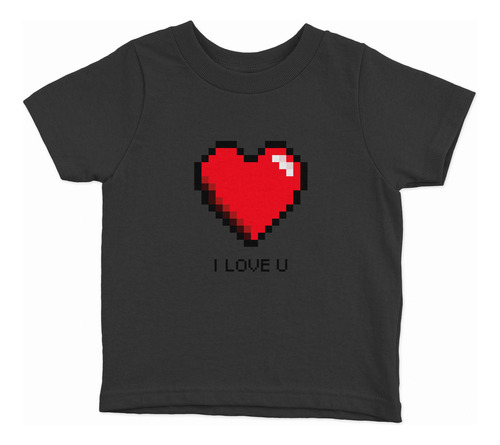 Polera Niños I Love U Hearth Gamer 100% Algodón Wiwi