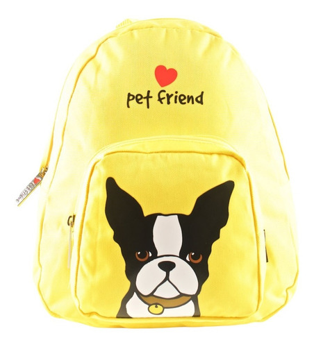 Pet Friends Mochila Con Perro Amarillo Rosado Rojo Febo