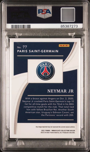2021 Panini Immaculate Collection Neymar Jr. 60/80 Psa 8