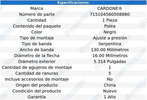 Polea Dirección Ford Five Hundred 05-07 Cardone