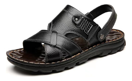 Sandalias Playa Hombre Cuero Casual Comodidad Doble Uso 8556