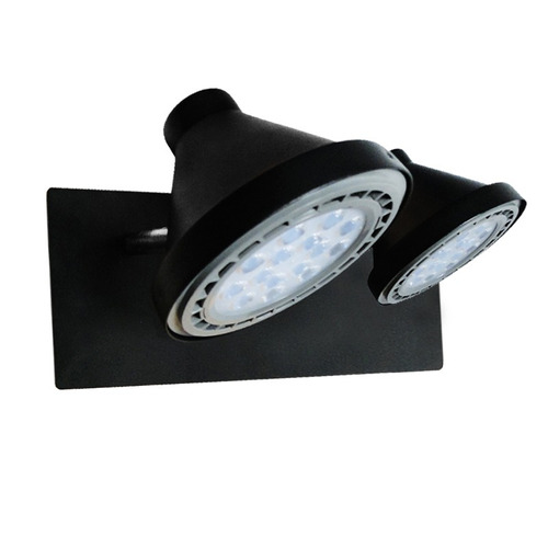 Spot De Pared Direccionable 2 Luces Blanco/negro + Ar111 11w