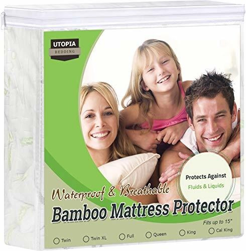 Protector De Colchon Utopia Color Blanco Tamaño Matrimonial Matrimonial