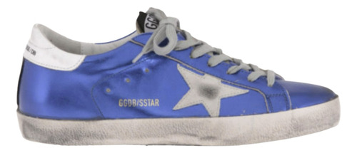 Tennis Golden Goose Superstar Blue Glossy Leather Originales