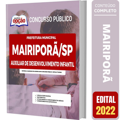 Apostila Mairiporã Sp 2022 Auxiliar Desenvolvimento Infantil