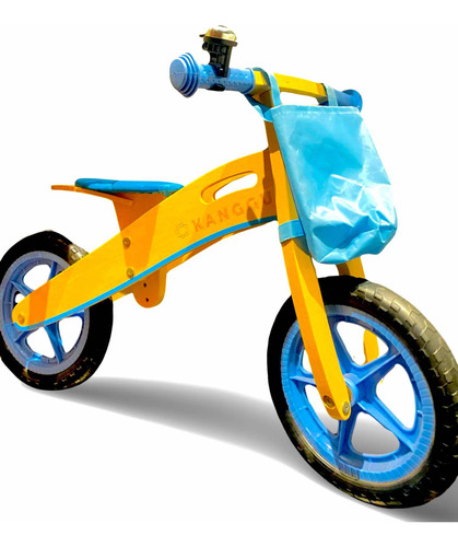 Bicicleta De Equilibrio Aprendizaje De Madera ( Azul )