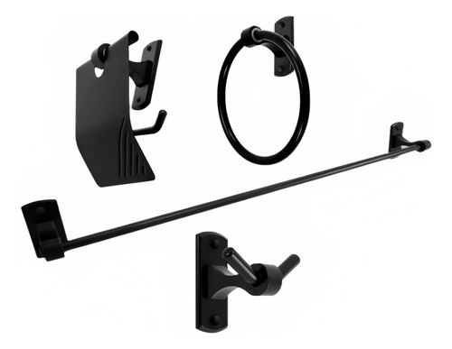 Set De Accesorios Para Baño Negro 