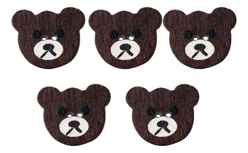 2 Botones De Madera Con Forma De Oso De 50 Piezas, 2