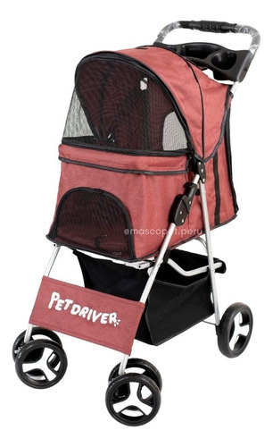 Cohe Para Perros De 4 Ruedas Marca Pet Driver Color Rojo