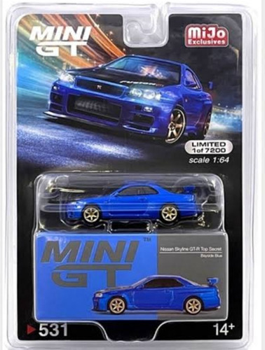 Mini Gt Nissan Skyline Gt-r Top Secret Bayside Blue 1/64