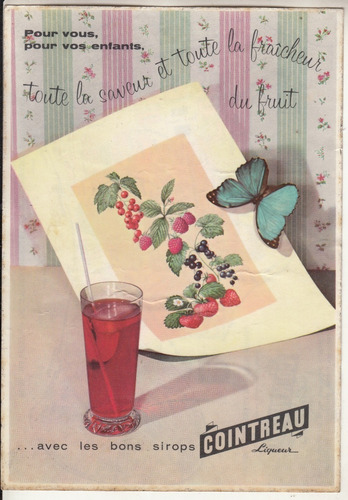 1958 Publicidad Liqueur Cointreau Con Plano De Expo Bruselas (Usado)