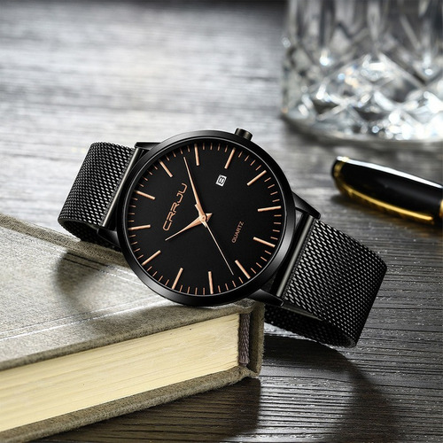 Relojes De Cuarzo Ultradelgados Impermeables Crrju