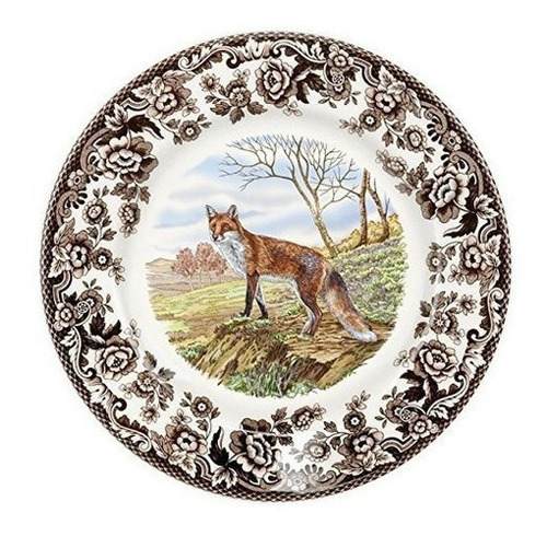 Plato De Ensalada Spode 1607279 Woodland Fox Rojo