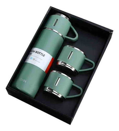 Set Termo X3vasos Portátil 500ml Acero Inoxidable Set Regalo