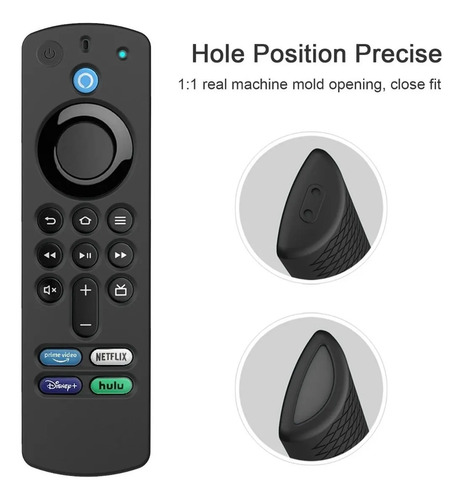 USTIYA Funda Smart TV Control Remoto Case Para Amazon Fire Tv Stick 2021 Alex Silicona Protector Carcasa Color Negro Silicio Cover